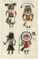 ケメ、ホトカニ、シワップ、タワ（カラーリトグラフ）