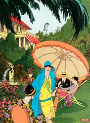 邸宅での芝生パーティー