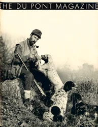 狩猟犬を連れた男、デュポン誌の表紙、1934年11月