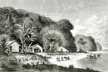 サイゴン川の河口、ウォルターローズのサイゴン訪問のイラスト、Appletons Journal、1872年5月4日発行