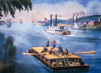 On the Mississippi, c.1866 (カラーリトグラフ)