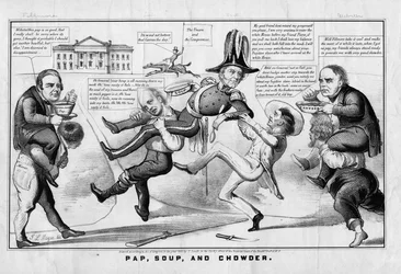 パップ、スープ、チャウダー、Currier＆Ives、ニューヨーク、1852年