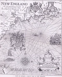 J・スミス船長のニューイングランド地図の一部、1890年頃にPetter & Galpin社から出版されたCassell