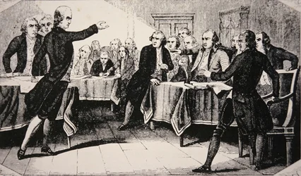 1775 年 3 月のバージニア州議会前のパトリック ヘンリー (リソ)