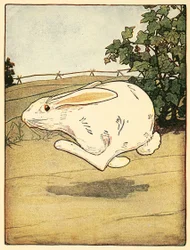 ピーターは走るのをやめない、『ピーターラビット物語』より。1916年カラーリトグラフ、1916年