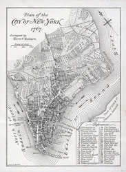 1767年のニューヨーク市の平面図(リトグラフ)