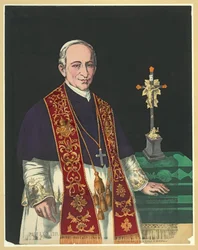 ローマ教皇レオ13世1878年（カラーリトグラフ）