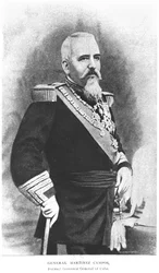 ミュラハルステッドの「キューバの物語」からのマルティネスカンポス将軍（1831-1900）の肖像、1898年発行