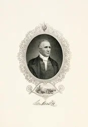 サム・ヒューストンの肖像」（1855年～1860年頃）（紙に鋼線彫刻