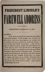1861年2月12日、スプリングフィールドの旧隣人へのリンカーンフェアウェル大統領の挨拶