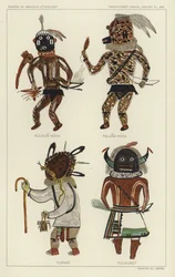 プウコンホヤ、パルナホヤ、トカナウ、タックボット（カラーリトグラフ）