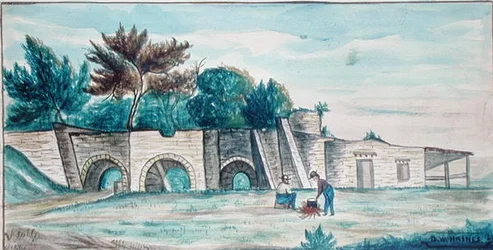 メキシコ「強盗橋」（水彩・紙）