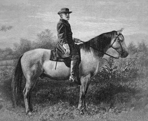 ロバート・E・リー(1807-70)の軍馬「トラベラー」(彫刻)
