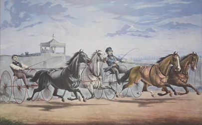 ステラとアリスグレイ-ランタンとクジラの骨組み、スタンドを通過（ダブルハーネスでユニオンコースLIで1855年6月5日に大勝）、パブ。 1855年、キュリアーとアイブス