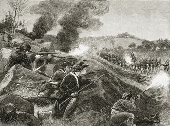 1885年にAS Barnes und Co.によって発行された「アメリカの簡単な歴史」からのイギリスのレキシントンからの撤退