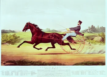 ナサニエルキュリアー（1813-88）とジェームスメリットアイヴス（1824-95）によって刻まれた有名な馬、ジョージM.パッチン、「芝のチャンピオン」、1860