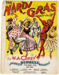 マルディグラの行進曲と2つのステップ[楽譜カバー]、1897