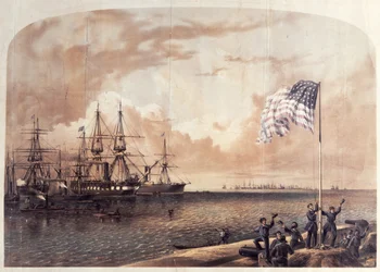 1861年11月7日、ポートロイヤルでの北軍の勝利、1861年のシャーマンとハートの彫刻