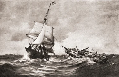 1812年戦争中の1812年10月18日、大西洋上で繰り広げられたUSSワスプによるHMSフローリック号の拿捕。
