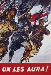 我々は彼らを捕まえる!1944年のデバークメント後に放送されたアメリカのプロパガンダポスター