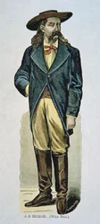 ワイルド・ビル・ヒコック（1837-76）（カラー木版画