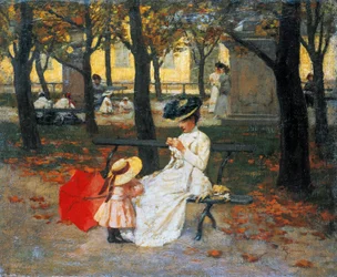 Os Jardins Públicos, de Amerigo Cagnoni (1853-1923), óleo sobre tela, 49x60,5 cm