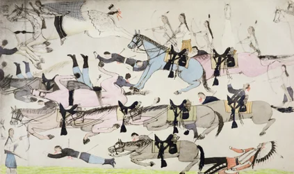 戦いの終わり（紙にインク）