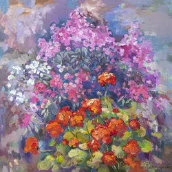 色鮮やかな庭の花