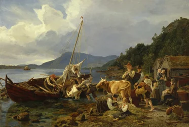 夏の山の牧場へ