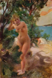 お風呂の後、1895