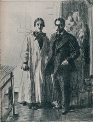 Anders Zorn、c1880-1906、1906のエッチングからのアサートンカーティス夫妻