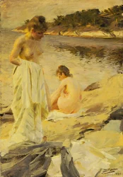 水浴する人々、1889年