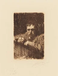版画家。自画像
