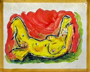 OUTRAGE TO EGON SCHIELE, 2012（セラミックタイルに油彩）
