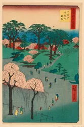 名所江戸百景 日暮里・慈院の林泉