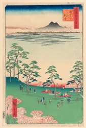 名所江戸百景 飛鳥山北の頂望（飛鳥山北の町望）