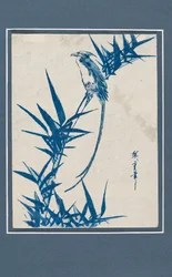 浮世絵 - 青の枝に鳥、c1820-1858