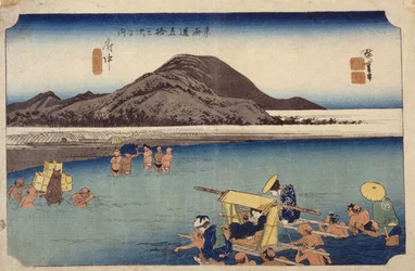阿部川はふちで?, #20 (木版画)