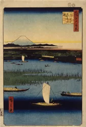 ミツマタの別れの水路（色木版画）