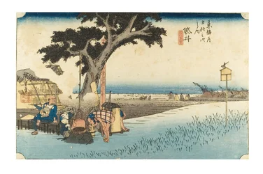 袋井：「東海道五十三次」シリーズより茶店 1831-1834年頃 木版・紙