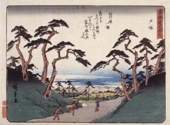 保土ヶ谷（色木版画）