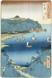 安房国小湊湾（木版画