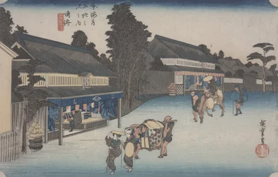 鳴海＃41（「東海道五十三駅」シリーズより）、c.1833-34（木版画）