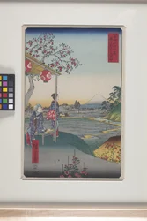 志賀屋富士見茶屋（有色木版画）