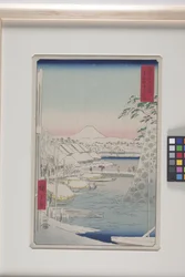 A margem do rio Sukiya na capital oriental (T?to: Sukiyagashi) (impressão em xilogravura colorida)