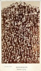 第二帝政期の人物たち、1860年頃（セピア色のフォトモンタージュ）