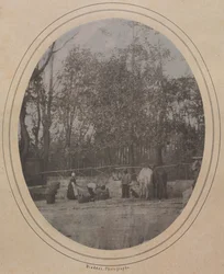 村の風景南フランス、c。 1853年。