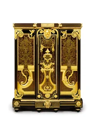 ルイ14世プチアモワーズ、c.1700-10（オルモル、真ちゅう、べっ甲、黒檀、寄木細工）