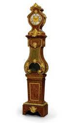 リージェンスクォーターの印象的なレギュレーター、Thuretによるムーブメント、1720年頃（オルモルに取り付けられ、ブール真鍮の象眼細工の青みがかったホーンとキングウッド）（469018も参照）