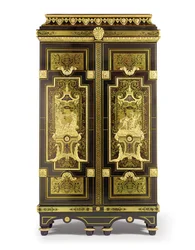 ルイ14世のキャビネット &39;De l&39;Histoire d&39;Apollon&39;、c.1695-1700（オルモル、黒檀、真ちゅう、べっ甲、青く染まったホーンとピューター）